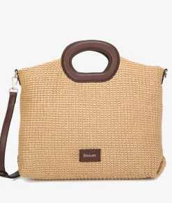 Mujer pabloochoa.shoes Bolso de rafia 20950 en camel