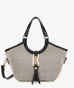 Mujer pabloochoa.shoes Bolso de rafia 21022 en negro