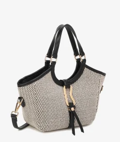 Mujer pabloochoa.shoes Bolso de rafia 21022 en negro