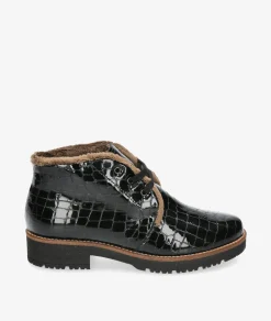 Mujer Pitillos Botines 10773 en charol negro