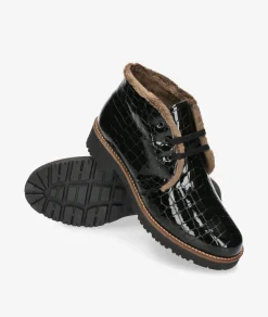 Mujer Pitillos Botines 10773 en charol negro
