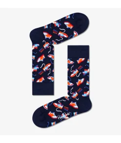 Mujer Happy Socks Calcetínes unisex RFI01-6500 en azul marino
