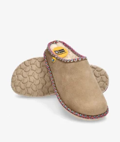 Mujer Nordikas Chinela 2090 en serraje taupe
