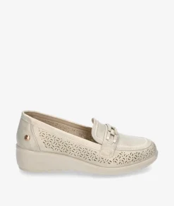 Mujer Amarpies Mocasines 30118 en platino