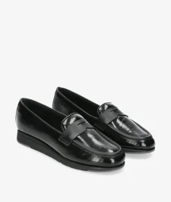 Mujer Flex&Go Mocasines Flex&Go ST1122 en charol negro