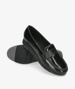 Mujer Flex&Go Mocasines Flex&Go ST1122 en charol negro