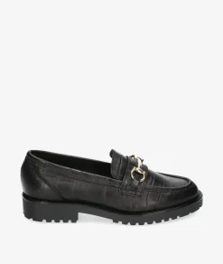 Mujer Funny Lola Mocasines 3136 en coco negro
