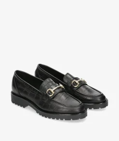 Mujer Funny Lola Mocasines 3136 en coco negro