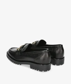 Mujer Funny Lola Mocasines 3136 en coco negro