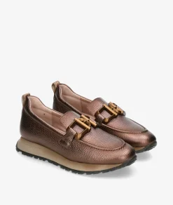 Mujer Hispanitas Mocasines HI254386 en taupe metalizado