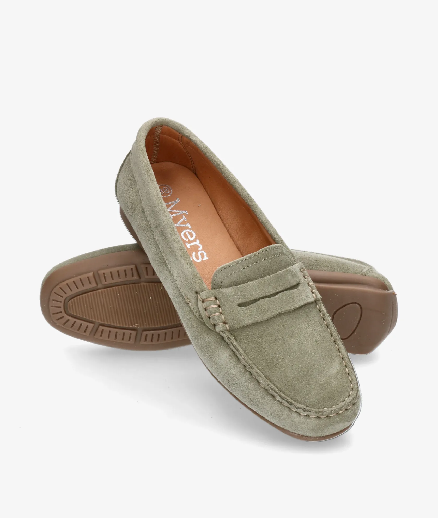 Mujer pabloochoa.shoes Mocasines 94239 en serraje kaki