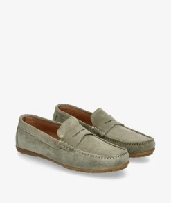 Hombre pabloochoa.shoes Mocasines 82223 en serraje kaki