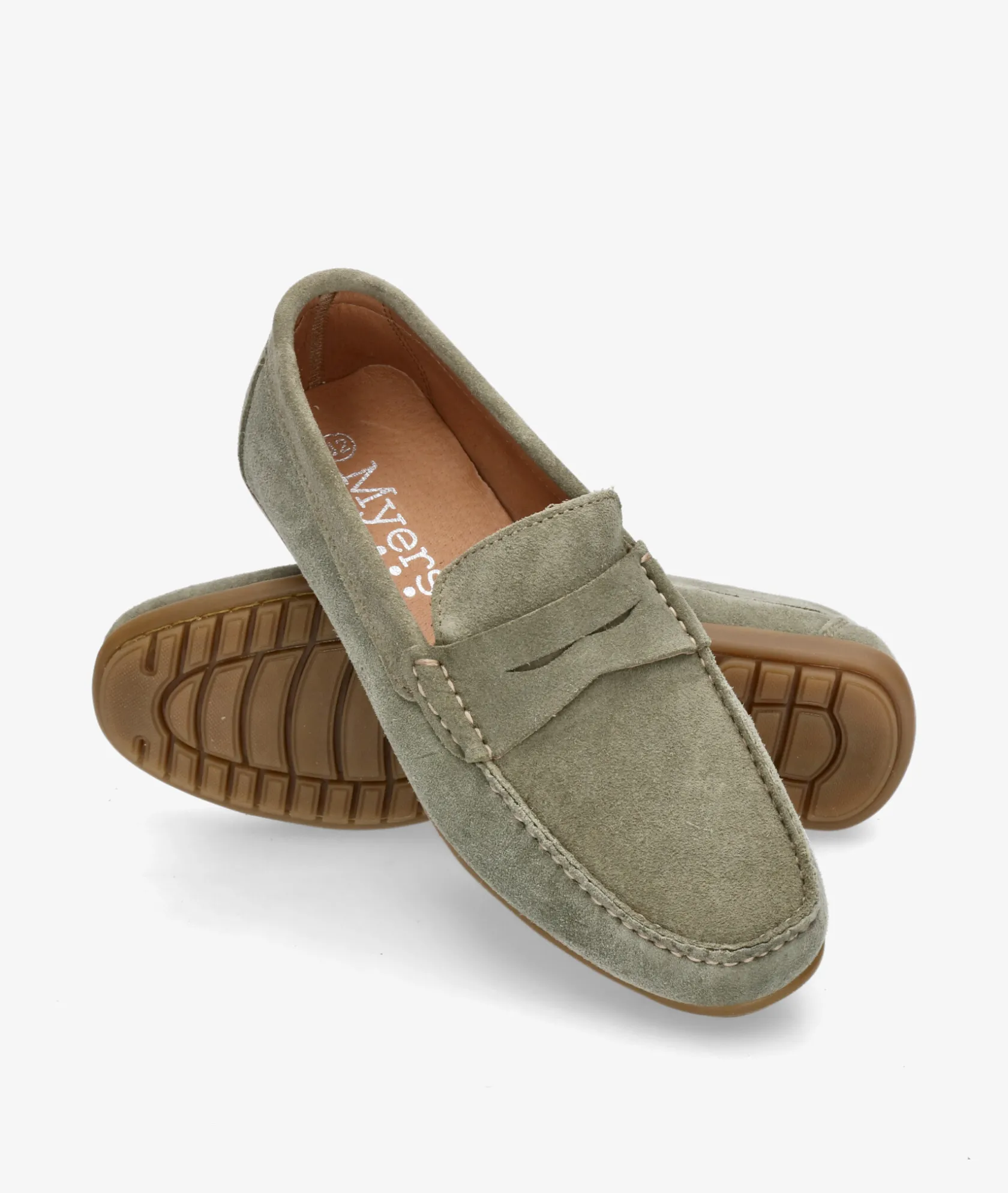 Hombre pabloochoa.shoes Mocasines 82223 en serraje kaki