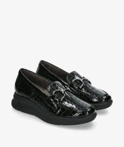 Mujer Pitillos Mocasines 10750 en coco negro