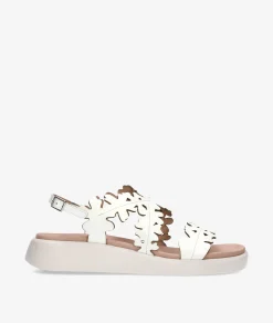 Mujer Wonders Sandalias C-6551 en charol blanco