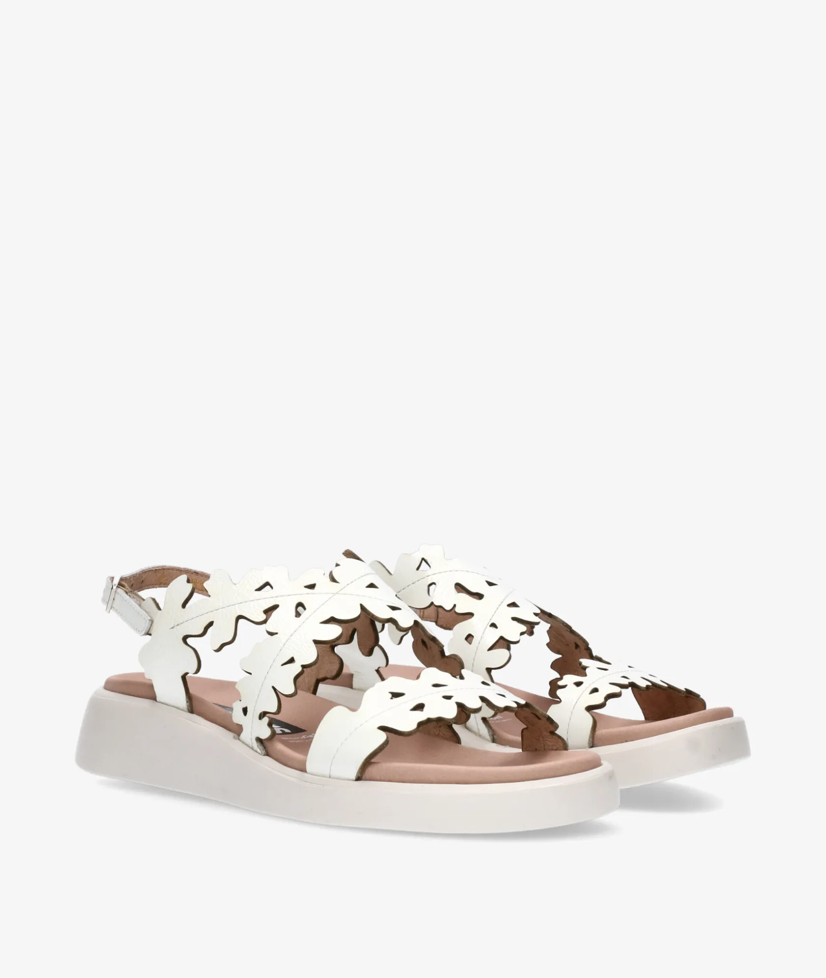 Mujer Wonders Sandalias C-6551 en charol blanco