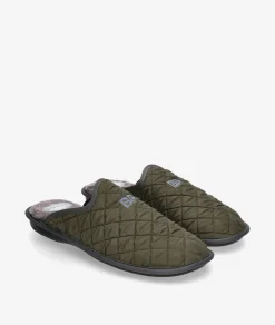 Hombre Bio Relax Zapatillas de casa 1448 en caki