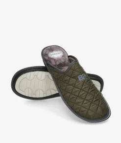 Hombre Bio Relax Zapatillas de casa 1448 en caki