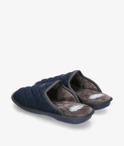 Hombre Bio Relax Zapatillas de casa 1448 en marino