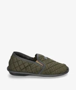 Hombre Bio Relax Zapatillas de casa 1566 en caki