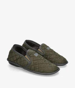 Hombre Bio Relax Zapatillas de casa 1566 en caki