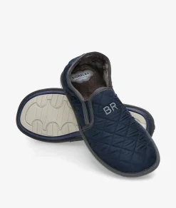 Hombre Bio Relax Zapatillas de casa 1566 en marino