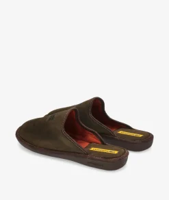 Hombre Nordikas Zapatillas de casa 236/F en serraje kaki