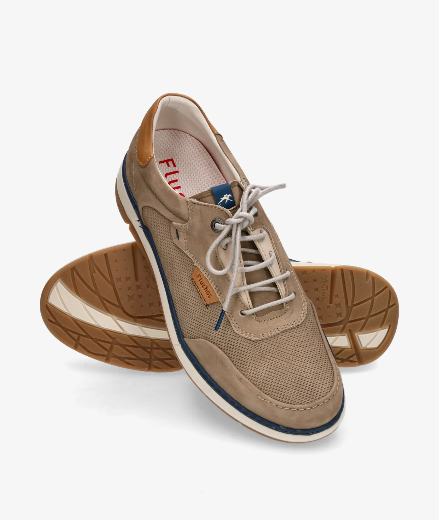 Hombre Fluchos Zapatos casual F2210 en nobuck taupe