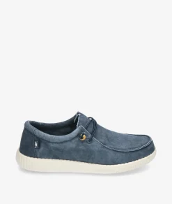 Hombre Walk in Pitas Zapatos casual WP150 WALLABY WASHED en marino