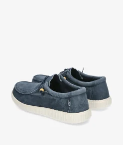 Hombre Walk in Pitas Zapatos casual WP150 WALLABY WASHED en marino