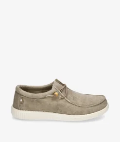 Hombre Walk in Pitas Zapatos casual WP150 WALLABY WASHED en topo