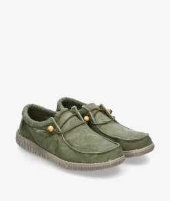 Hombre Walk in Pitas Zapatos casual WP150 WALLABY WASHED en caki