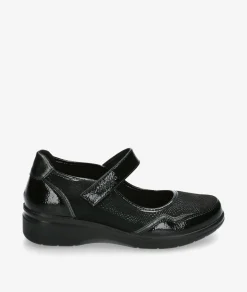 Mujer Amarpies Zapatos confort 29381 en charol negro
