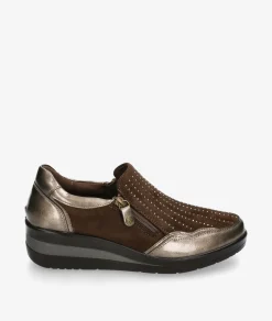 Mujer Amarpies Zapatos confort 29385 en metalizado