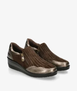 Mujer Amarpies Zapatos confort 29385 en metalizado