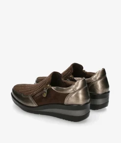Mujer Amarpies Zapatos confort 29385 en metalizado