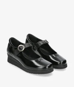 Mujer Valeria´s Zapatos confort 1522 en charol negro