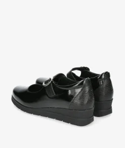 Mujer Valeria´s Zapatos confort 1522 en charol negro