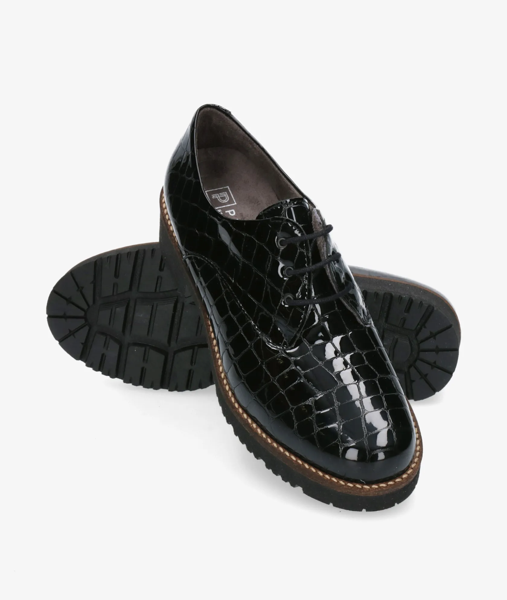 Mujer Pitillos Zapatos inglés 10771 en charol