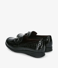 Mujer Blanco y negro Zapatos planos 20201 en charol negro